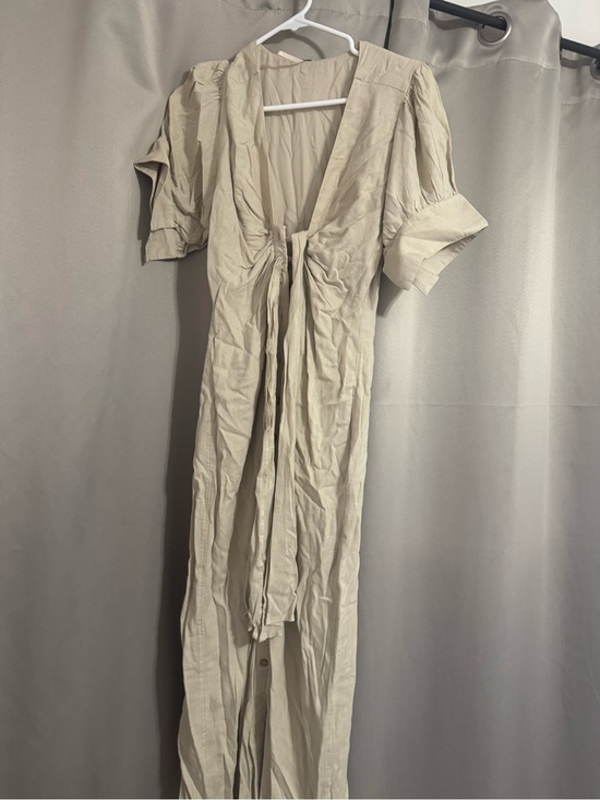 Free People Dresses & Skirts - Free People Cream/Tan Tie-Front Maxi Dress